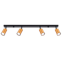 WINX 4L 4xGU10 Spotlight Moving Black-Copper Moderní stropní svítidlo SOLLUX
