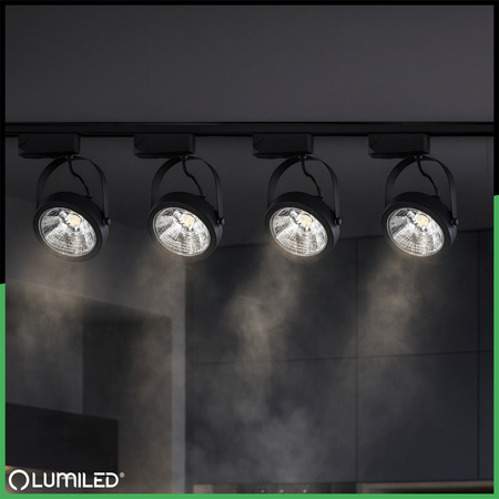 Osvětlovací lišta 2m + 4x reflektor lištový, GU10 AR111 Černá VICTUS LUMILED