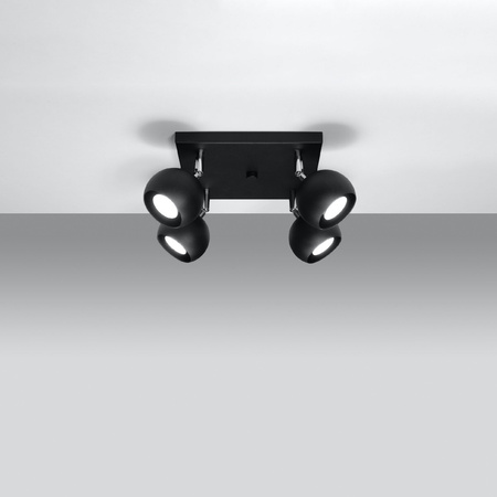 OCULARE stropní svítidlo 4xGU10 Reflektor Halogenové svítidlo Pohyblivé 25x25 Černá SOLLUX