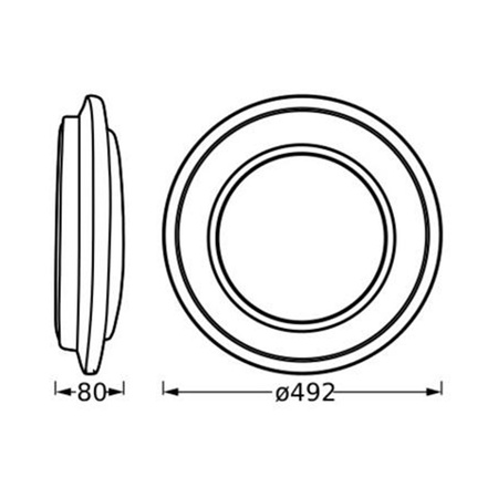 Plafond LED stropní svítidlo 36W 2450lm 3000K Warm Silver 49cm Orbis Ledvance