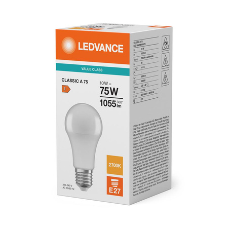 LED žárovka A60 E27 10W = 75W 1055lm 2700K teplá bílá LEDVANCE