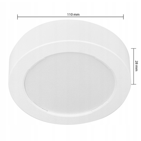 LED panel Stropní svítidlo 6W 480lm 4000K Neutrální povrchová montáž Kulatá bílá Proma Masterled