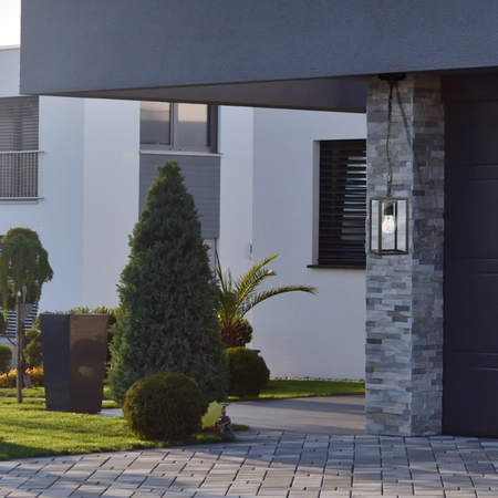 Venkovní závěsná zahradní lampa Malmo E27 Graphite - GOLDLUX (Polux)