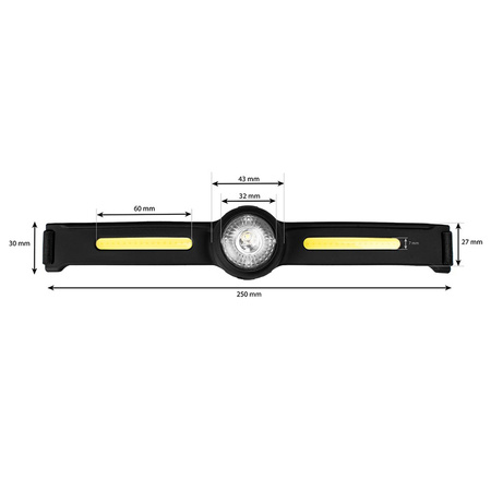 Dobíjecí čelovka COB + XPG 550lm USB-C 6 režimů VA0154 Vayox