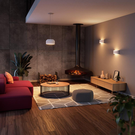 Dekorativní stropní závěsné svítidlo E27 s převisem bílý dekor Ledvance