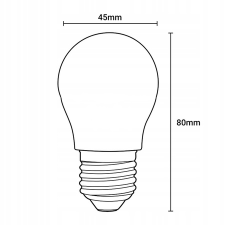 Žárovka LED P45, E27 7W = 60W 770lm 4000K Neutralní bílá 360° Filament Mléčná LUMILED