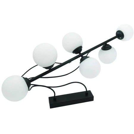 Stropní závěsná lampa 6xE27 Lustr BLACK PALLE Skleněná stínidla