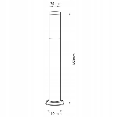 Venkovní zahradní lampa E27 Tyč 65cm Stříbrná