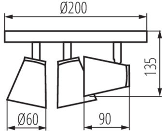 LED GU10 nastavitelné reflektorové stropní svítidlo černé Enali Kanlux