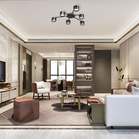 Lustr Stropní svítidlo 6x GX53 černá Povrchová montáž Videx