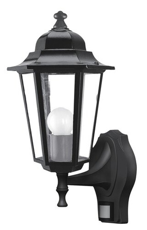 Zahradní lampa LED nástěnná lampa VELENCE E27 IP43 nahoru Lucerna s pohybovým senzorem Černá RABALUX