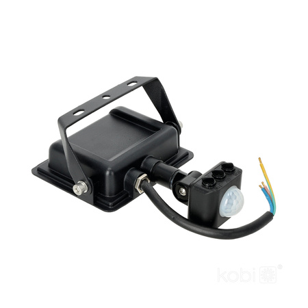 Venkovní zahradní LED reflektor 30W 2505lm 6500K Cold 120° se senzorem pohybu IP44 IK05 Black MHC Kobi