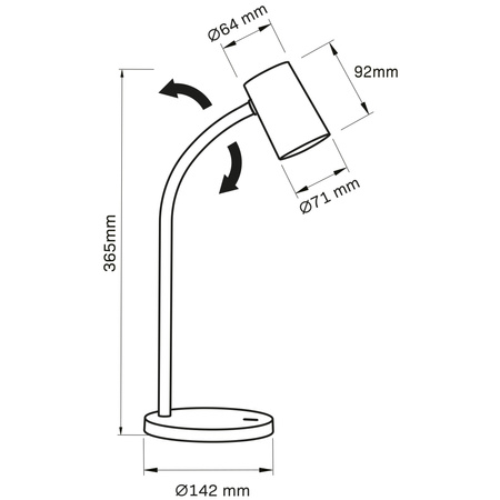 Stolní lampa GU10 černá Felix Sanico Goldlux