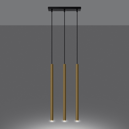 PASTELO 3L Závěsné stropní svítidlo 3xG9 zlaté Moderní SOLLUX