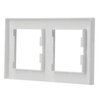 2-násobný horizontální rám pro dvojitou zásuvku. bílá ASFORA