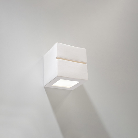 Nástěnné svítidlo LEO LINE E27 Up-Down Ceramic Cube Modern White SOLLUX