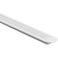 Zapuštěný hliníkový LED profil pod omítku bílý 2m se stínítkem z mléčného skla pro LED pásky + krytky Ecolight řady P