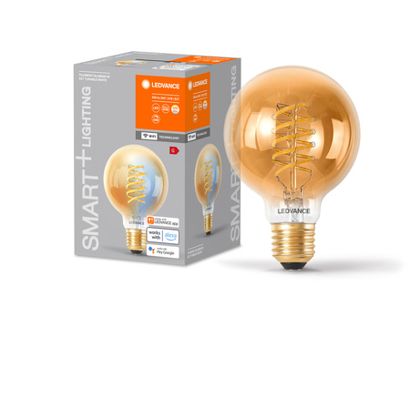 LED žárovka E27 8W = 50W 600lm CCT Stmívatelná SMART+ WiFi Filament Globe Ledvance