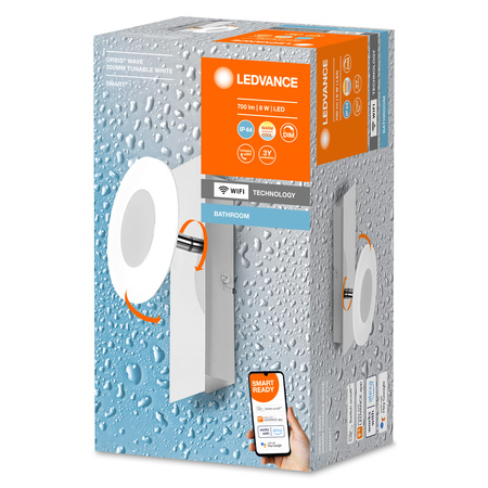 LED koupelnové svítidlo ORBIS Wave 8W 700lm Teplá bílá-Studená bílá 20cm SMART+ WiFi LEDVANCE