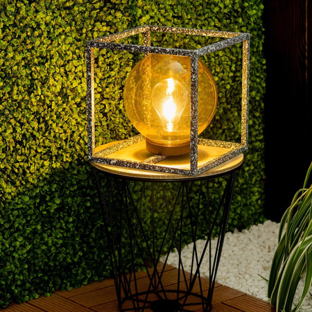 LED solární lampa Venkovní zahradní stojící lucerna 3000K IP44 23cm soumrakový senzor