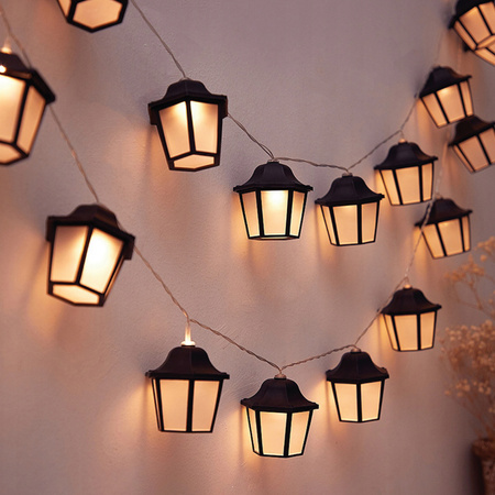 LED Solární řetěz, 10x LED Lucerny 3.8m 3000K Teplá bílá ARIA LUMILED