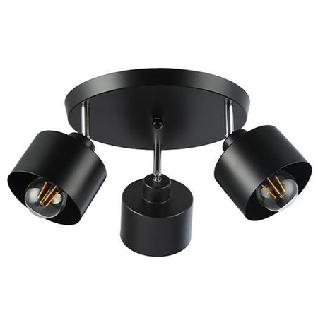 Nástěnná zásuvka pro povrchovou montáž Pohyblivé svítidlo E27 kulaté černé Elza Masterled