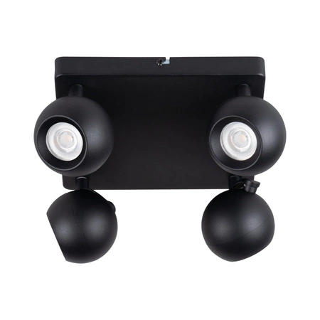 Stropní svítidlo LED GU10 s nastavitelným reflektorem kulaté černé Galoba Kanlux