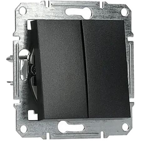 Dvoupólový spínač svíčkového světla bez rámu. zapuštěný Asfora IP20 antracit