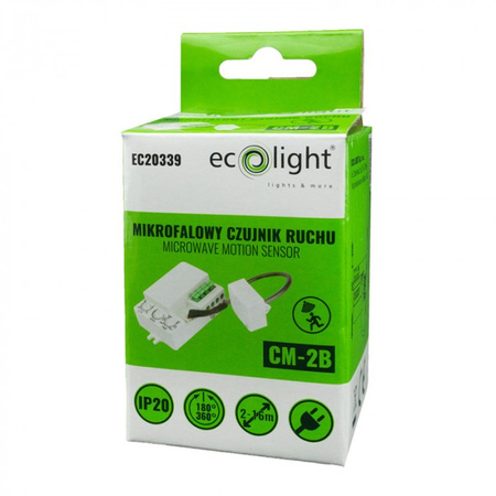 Mikrovlnný senzor pohybu a soumraku se sondou bílý 15m 360° CM Ecolight