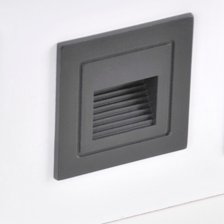 LED zahradní světlo pro zapuštěnou montáž na schodiště 3W 20lm IP44 4000K šedá Q6 GOLDLUX (Polux)