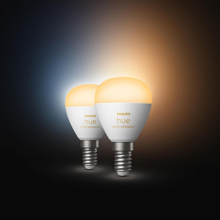 2PAK LED žárovka E14 P45 5,1W CCT PHILIPS HUE White Ambiance Bluetooth Zigbee