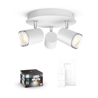 LED Spot Adore Round White 3x 5W IP44 CCT PHILIPS HUE Bluetooth Koupelnové světlo pro povrchovou montáž + stmívač