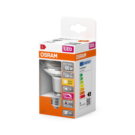 LED žárovka R63 Reflector E27 4,9W = 60W 345lm 2700K Warm CRI90 36° Stmívatelná SUPERSTAR Osram