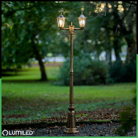 Venkovní zahradní lampa E27, LED sloupek lucerna 200cm BELLIS LUMILED