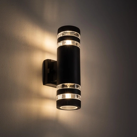 Zahradní lampa Zvýšená nástěnná lampa SIERRA II 4422 2xE27 IP54 Horní Spodní Černá Nowodvorski