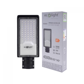 LED pouliční osvětlení 50W 4500lm 5000K studené IP65 ECONOMY Ecolight