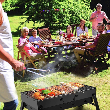 Turistický gril na dřevěné uhlí Skládací přenosný kufr