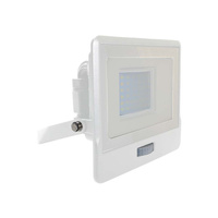 Reflektor LED 30W 2340lm 6500K IP65 Bílý s tlumičem. pohybovým senzorem a funkcí CUT-OFF Samsung Chip VT-138S-W V-TAC