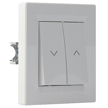 Roletový spínač s rámečkem. dvojitý Asfora. bílý