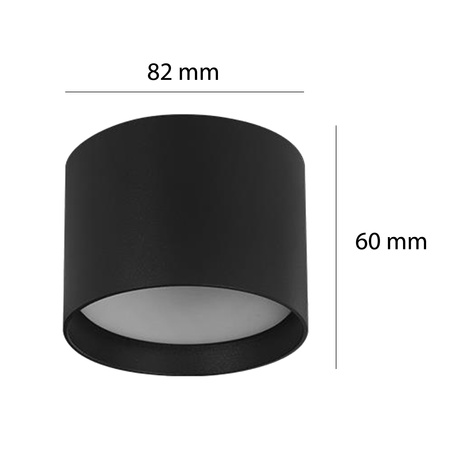 Přisazené LED SINO halogenové stropní svítidlo GX53 kulatá trubice černá