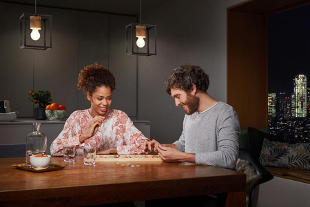 E27 Závěsné stropní svítidlo s převisem Černý dekor Dekor Ledvance