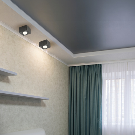 Halogenová bodová zářivka Square GU10 černá OH37 Kobi pro povrchovou montáž