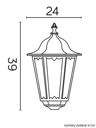 Hlava stínidla pro venkovní stojací zahradní lampu Retro Classic K 1018 E27 FI60 Su-Ma