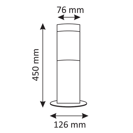Zahradní lampa LED Stožár E27 NÍZKÁ SATÉNOVÁ TRUBKA 45cm