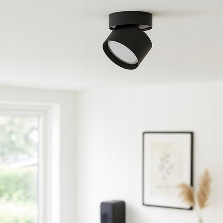 Halogenový reflektorový bodový reflektor GX53 Round Black Apilo Masterled pro povrchovou montáž