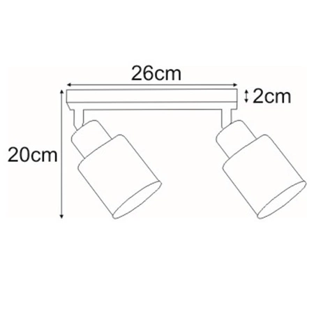 Stropní svítidlo na liště 2xE27 K-4781 ze série TROY GOLD KAJA