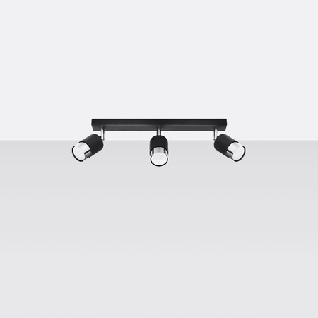 NERO stropní svítidlo 3xGU10 Reflektor Halogenové svítidlo Pohyblivé 45cm Černý chrom SOLLUX