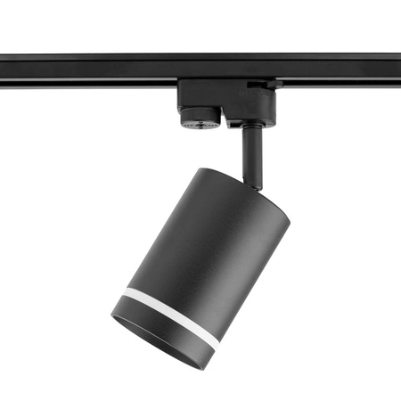 GU10 Černá dráhová světelná lampa s ozdobným kroužkem pro jednofázové dráhy