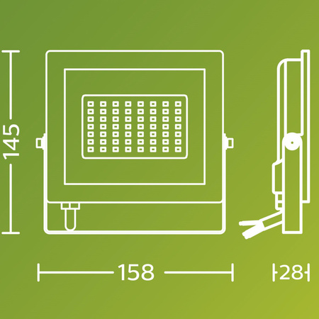 Reflektor LED 30W 3200lm 3000K IP65 Black Lois Philips
