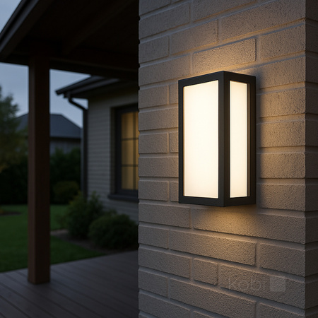 Venkovní nástěnná lampa LED 10W 460lm 4000K Neutral IP54 Black Entera Kobi Garden Wall